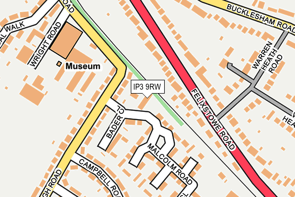 IP3 9RW map - OS OpenMap – Local (Ordnance Survey)