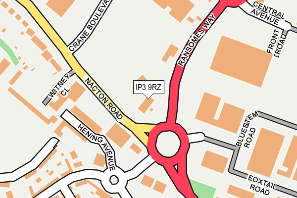IP3 9RZ map - OS OpenMap – Local (Ordnance Survey)