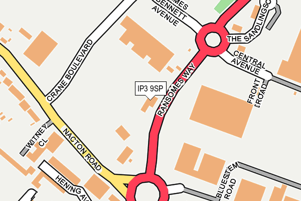 IP3 9SP map - OS OpenMap – Local (Ordnance Survey)