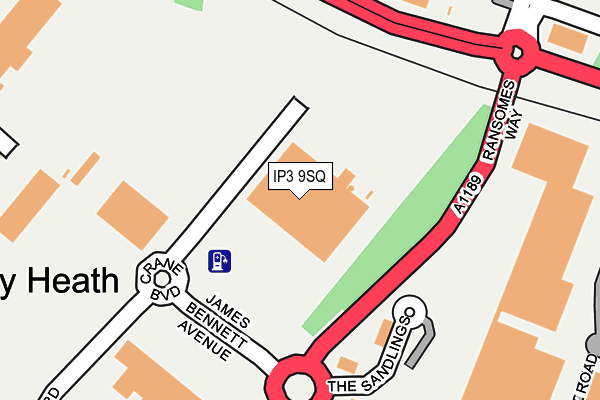 IP3 9SQ map - OS OpenMap – Local (Ordnance Survey)