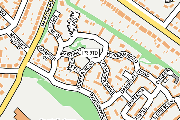 IP3 9TD map - OS OpenMap – Local (Ordnance Survey)