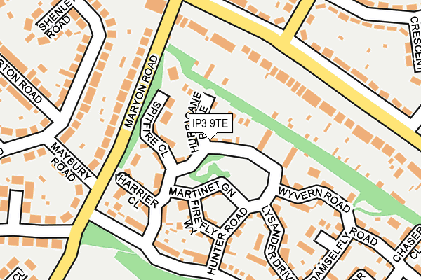 IP3 9TE map - OS OpenMap – Local (Ordnance Survey)