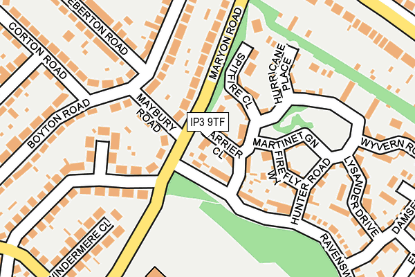 IP3 9TF map - OS OpenMap – Local (Ordnance Survey)