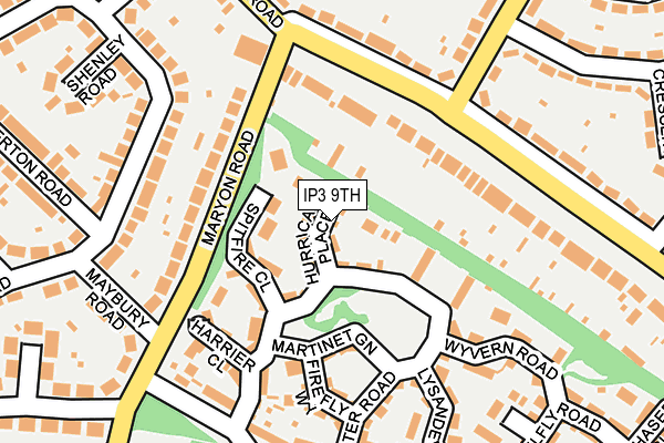 IP3 9TH map - OS OpenMap – Local (Ordnance Survey)