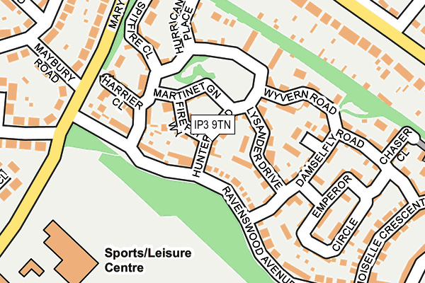 IP3 9TN map - OS OpenMap – Local (Ordnance Survey)