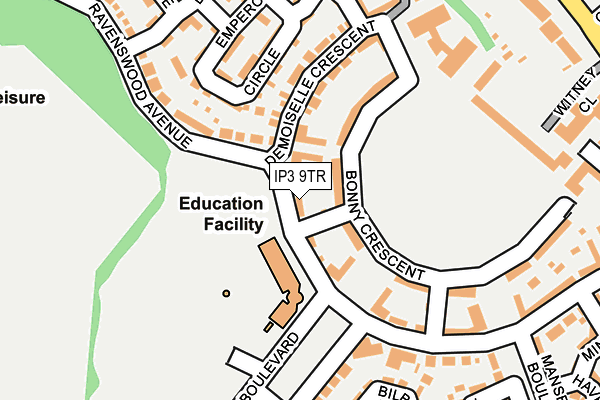 IP3 9TR map - OS OpenMap – Local (Ordnance Survey)