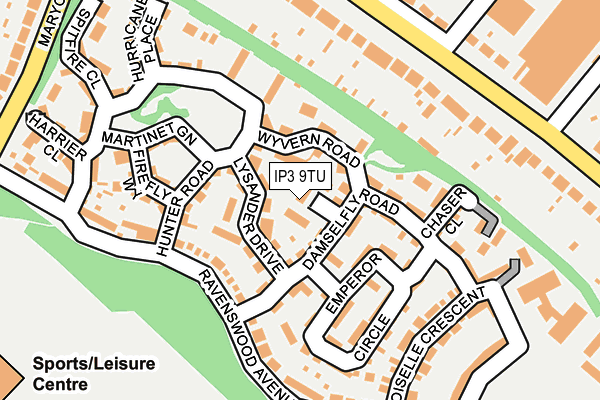 IP3 9TU map - OS OpenMap – Local (Ordnance Survey)