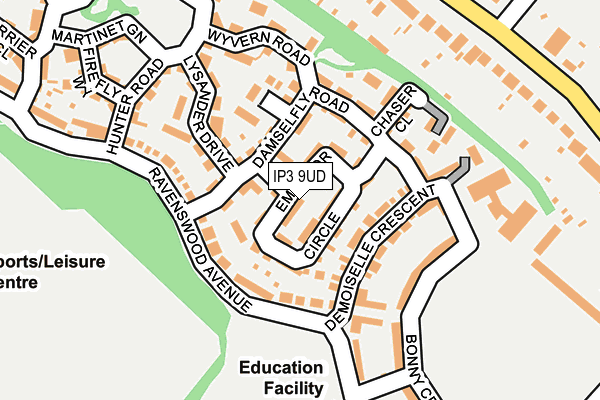 IP3 9UD map - OS OpenMap – Local (Ordnance Survey)