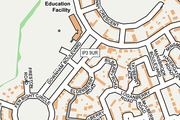 IP3 9UR map - OS OpenMap – Local (Ordnance Survey)