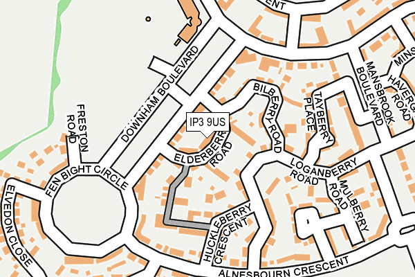 IP3 9US map - OS OpenMap – Local (Ordnance Survey)