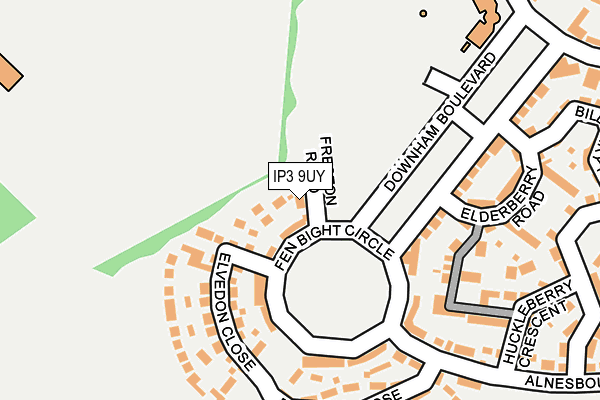 IP3 9UY map - OS OpenMap – Local (Ordnance Survey)