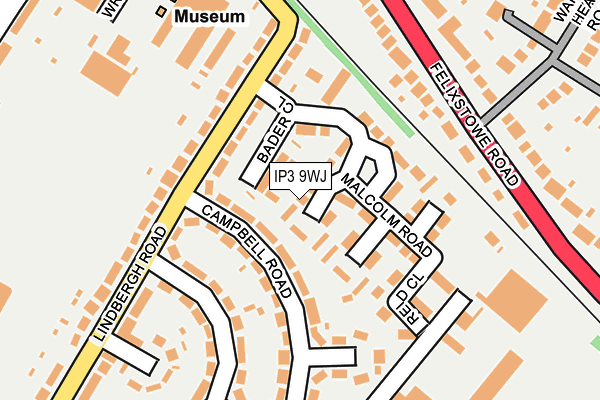 IP3 9WJ map - OS OpenMap – Local (Ordnance Survey)