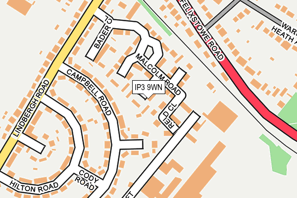 IP3 9WN map - OS OpenMap – Local (Ordnance Survey)