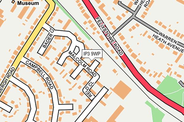 IP3 9WP map - OS OpenMap – Local (Ordnance Survey)