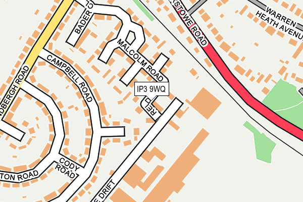 IP3 9WQ map - OS OpenMap – Local (Ordnance Survey)