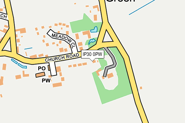 IP30 0PW map - OS OpenMap – Local (Ordnance Survey)