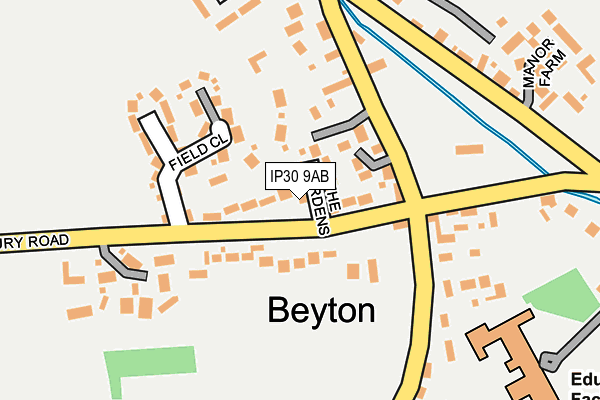 IP30 9AB map - OS OpenMap – Local (Ordnance Survey)