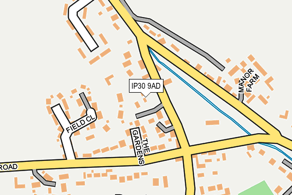 IP30 9AD map - OS OpenMap – Local (Ordnance Survey)
