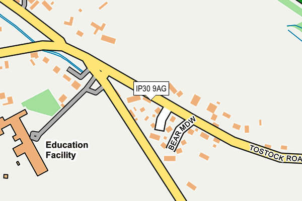 IP30 9AG map - OS OpenMap – Local (Ordnance Survey)