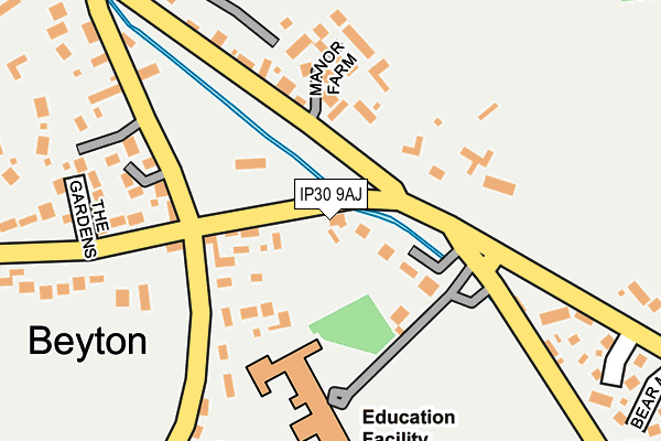 IP30 9AJ map - OS OpenMap – Local (Ordnance Survey)