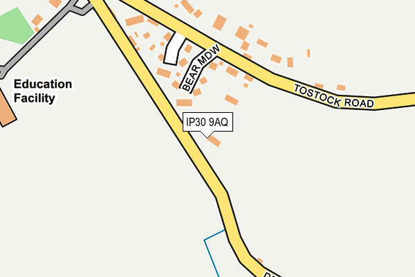 IP30 9AQ map - OS OpenMap – Local (Ordnance Survey)