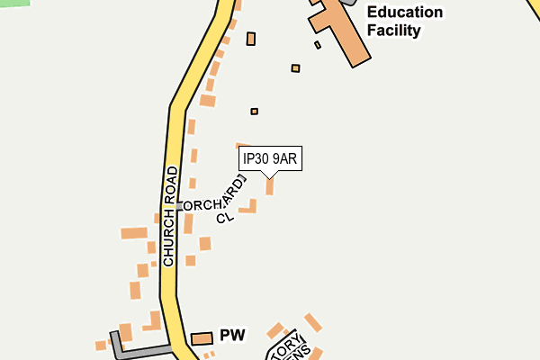 IP30 9AR map - OS OpenMap – Local (Ordnance Survey)
