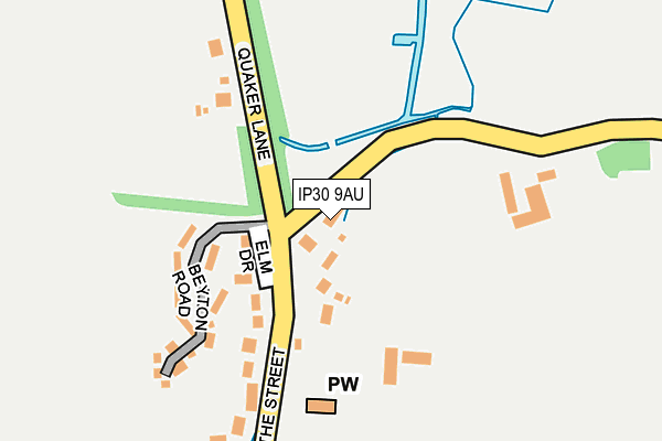 IP30 9AU map - OS OpenMap – Local (Ordnance Survey)