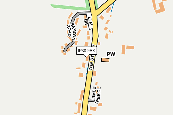 IP30 9AX map - OS OpenMap – Local (Ordnance Survey)