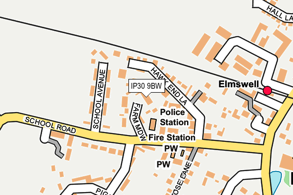 IP30 9BW map - OS OpenMap – Local (Ordnance Survey)