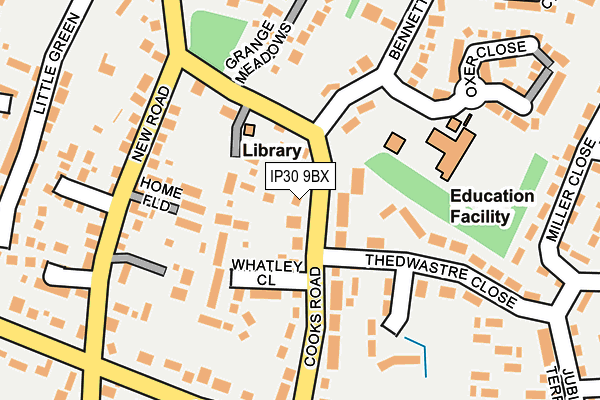 IP30 9BX map - OS OpenMap – Local (Ordnance Survey)