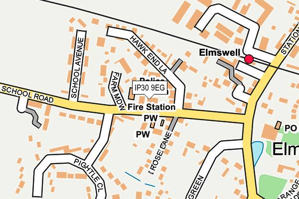 IP30 9EG map - OS OpenMap – Local (Ordnance Survey)