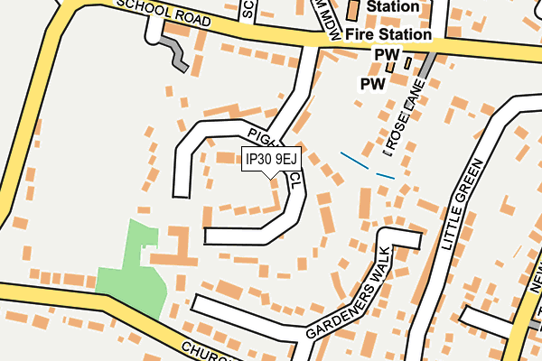 IP30 9EJ map - OS OpenMap – Local (Ordnance Survey)