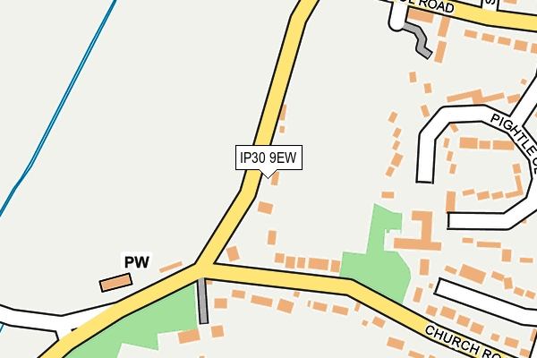 IP30 9EW map - OS OpenMap – Local (Ordnance Survey)