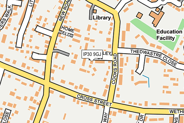 IP30 9GJ map - OS OpenMap – Local (Ordnance Survey)