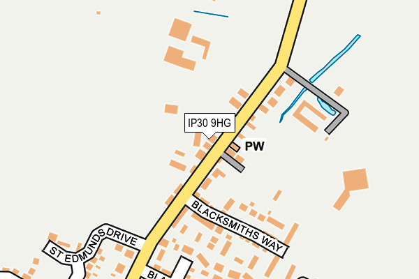 IP30 9HG map - OS OpenMap – Local (Ordnance Survey)