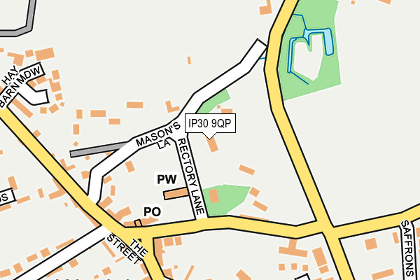 IP30 9QP map - OS OpenMap – Local (Ordnance Survey)