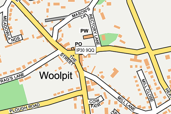 IP30 9QQ map - OS OpenMap – Local (Ordnance Survey)