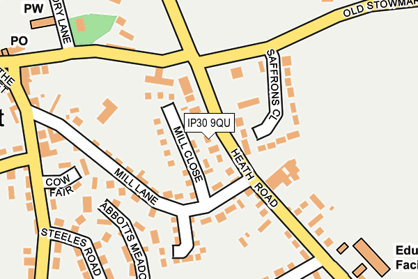 IP30 9QU map - OS OpenMap – Local (Ordnance Survey)