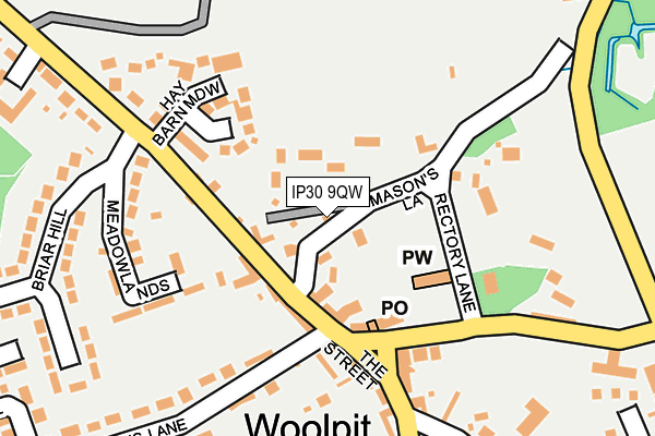 IP30 9QW map - OS OpenMap – Local (Ordnance Survey)