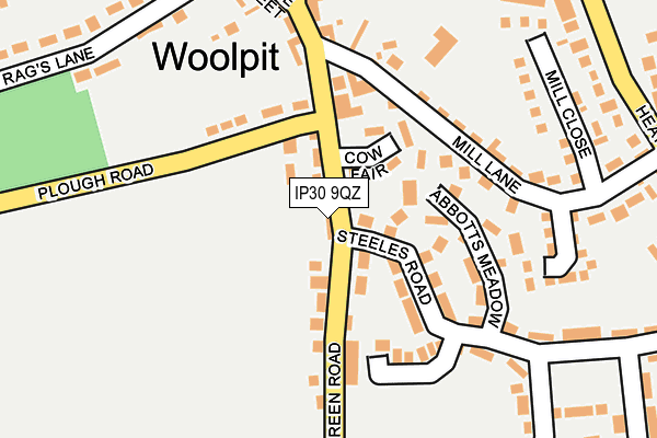 IP30 9QZ map - OS OpenMap – Local (Ordnance Survey)