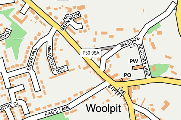 IP30 9SA map - OS OpenMap – Local (Ordnance Survey)