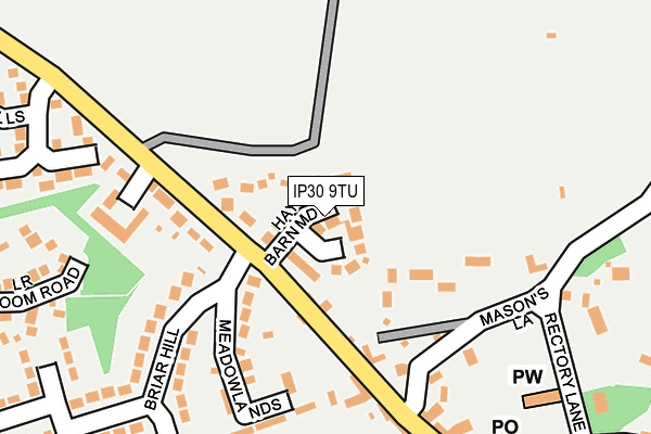 IP30 9TU map - OS OpenMap – Local (Ordnance Survey)