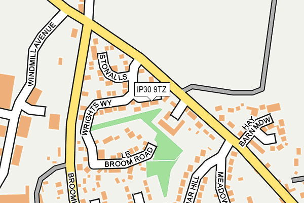IP30 9TZ map - OS OpenMap – Local (Ordnance Survey)