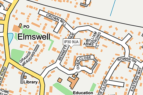 IP30 9UA map - OS OpenMap – Local (Ordnance Survey)