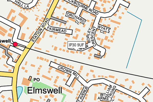 IP30 9UF map - OS OpenMap – Local (Ordnance Survey)