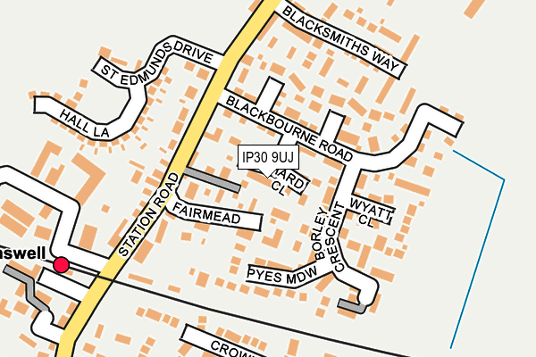 IP30 9UJ map - OS OpenMap – Local (Ordnance Survey)