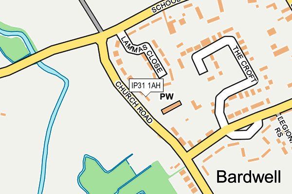 IP31 1AH map - OS OpenMap – Local (Ordnance Survey)