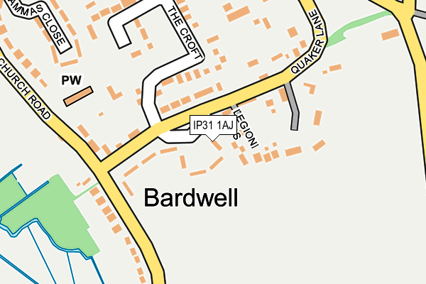 IP31 1AJ map - OS OpenMap – Local (Ordnance Survey)