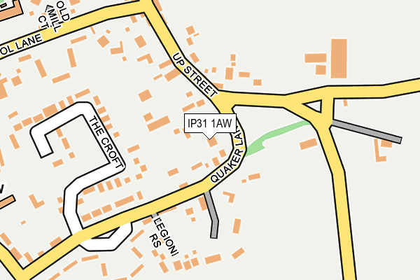 IP31 1AW map - OS OpenMap – Local (Ordnance Survey)