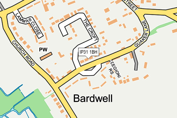 IP31 1BH map - OS OpenMap – Local (Ordnance Survey)